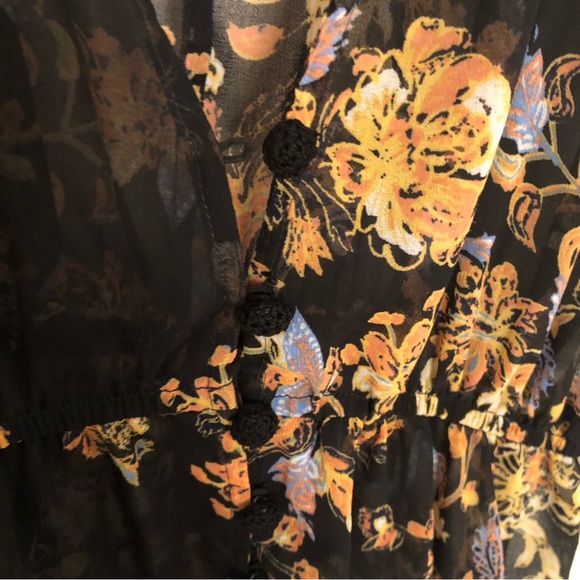 Free People Dream State Tunic Kimono Black Night Intimately small boho top - Picture 8 of 14